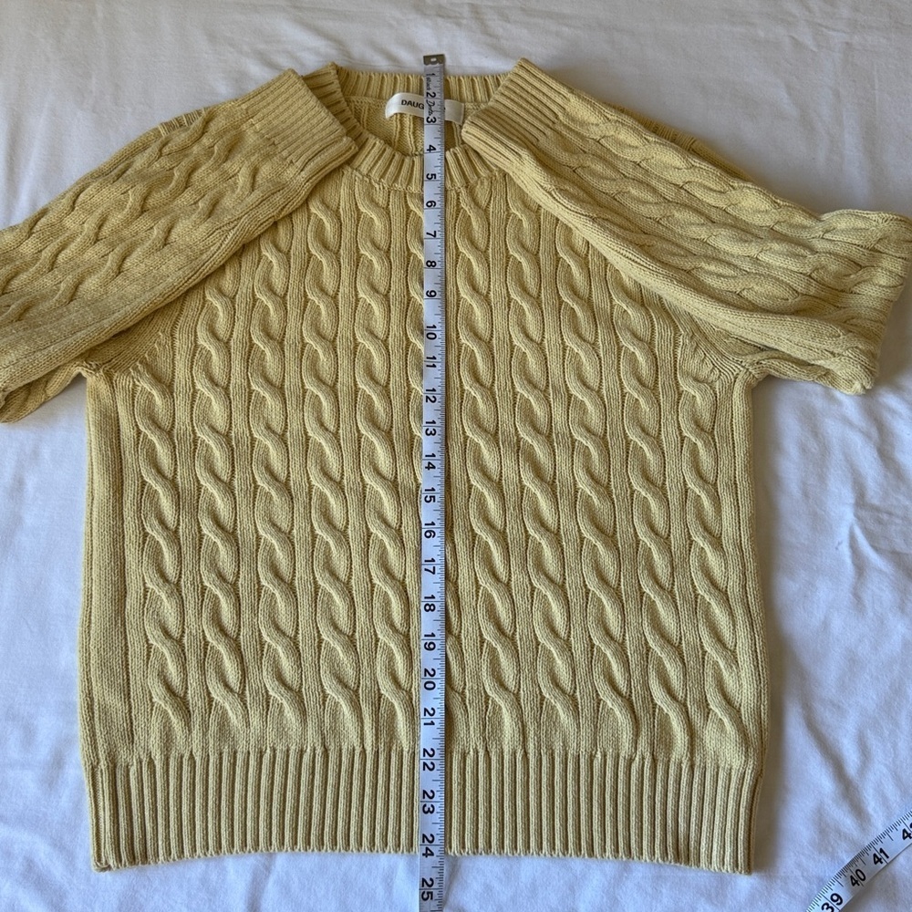 Daughter Classic Cream Cable Knit Crewneck Sweater - Picture 9 of 13
